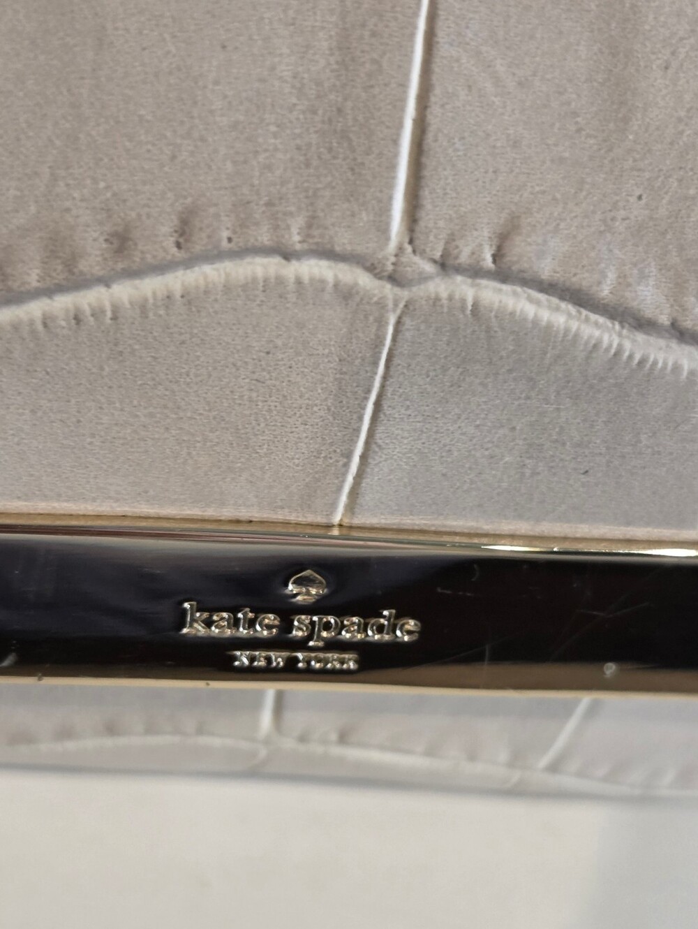 Kate Spade Madison Ave Collection Croc Embossed Leather Flap Bag - Picture 14 of 15